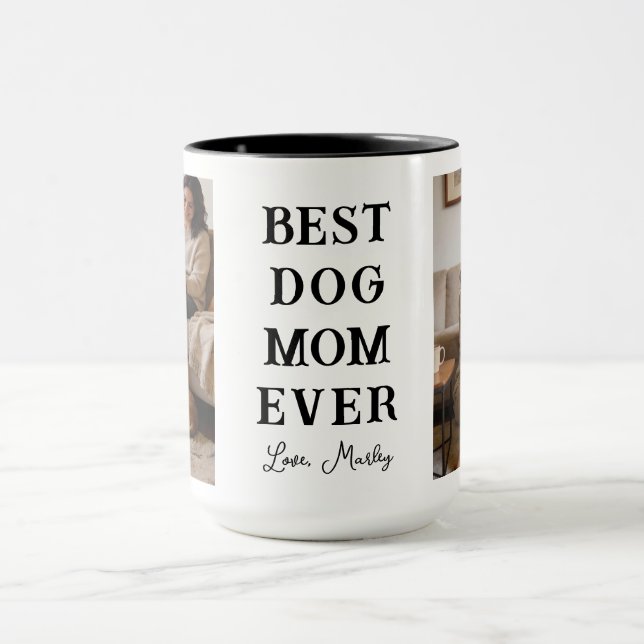 Personalized Best Dog Mom 2 Photo | Mother’s Day Mug (Center)