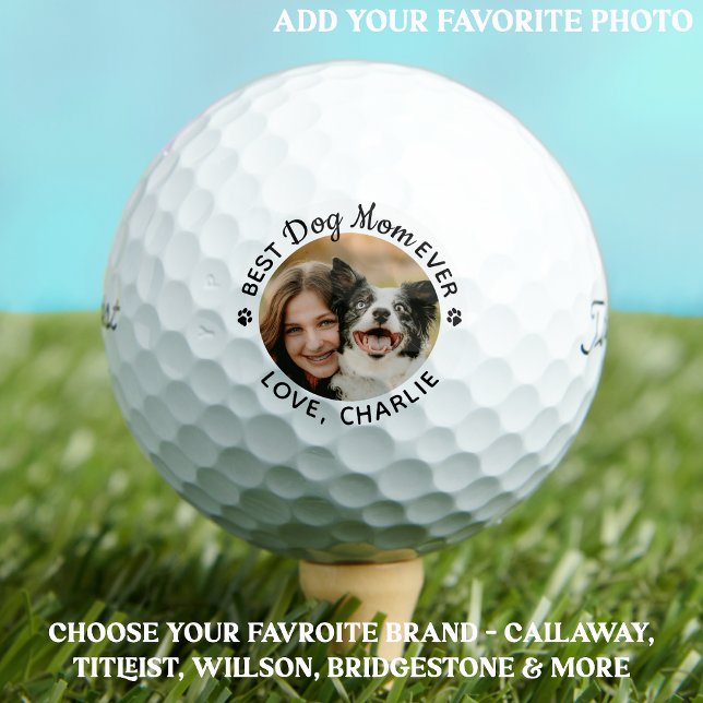 Personalized Best DOG MOM Ever Pet Photo Titleist Golf Balls (Creator Uploaded)