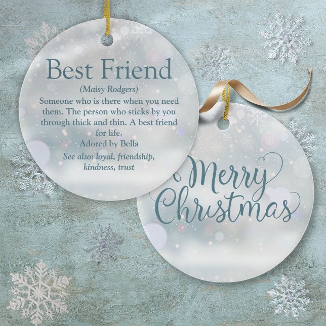 Personalized Best Friend Definition Christmas Ceramic Tree Decoration (Personalized Best Friend Definition Christmas Ceramic Ornament)