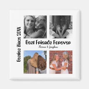 Personalized Best friends forever 4 photo collage Magnet