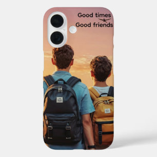 Personalized Best Friends Illustration iPhone 16 Case