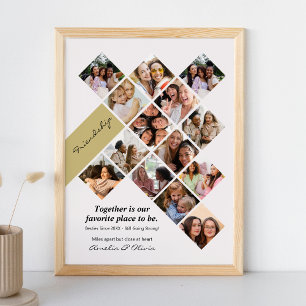 Personalized Best Friends Photo Poster, Friendship Print
