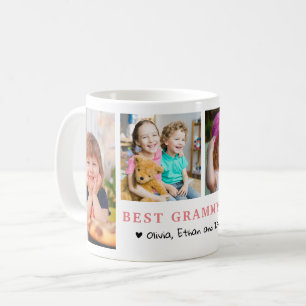Personalized Best Grammy Ever 4 Photo Collage   Coffee Mug