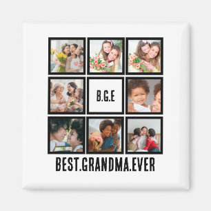 Personalized Best Grandma Ever 8 Photo Collage Magnet