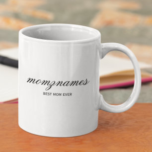 Personalized Best Mom Ever Calligraphy Name Coffee Mug