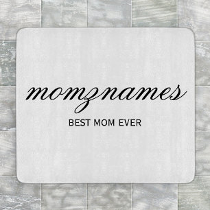 Personalized Best Mom Ever Calligraphy Name Cutting Board