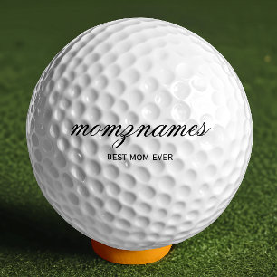 Personalized Best Mom Ever Calligraphy Name Golf Balls