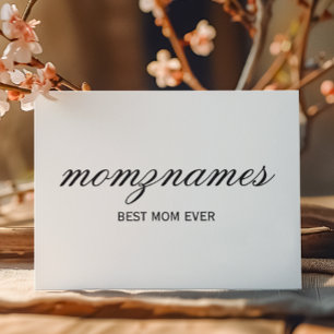 Personalized Best Mom Ever Calligraphy Name Holiday Card