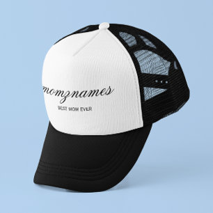 Personalized Best Mom Ever Calligraphy Name Trucker Hat