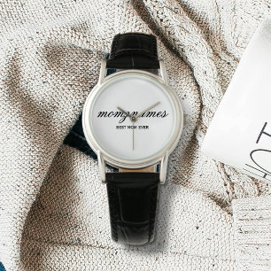 Personalized Best Mom Ever Calligraphy Name Watch