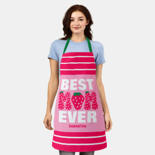 Personalized Best Mom Ever Strawberry Mother's Day Apron