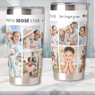 Personalized Best Mom Photo Collage Mother Insulated Tumbler