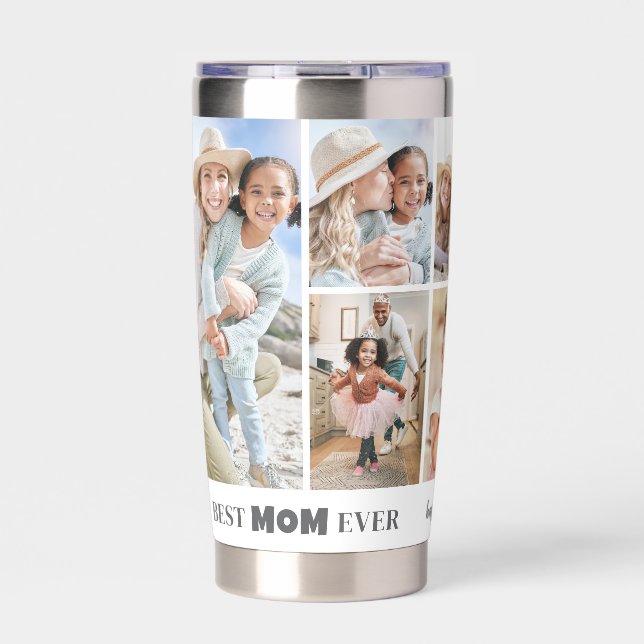 Personalized Best Mom Photo Collage Mother Insulated Tumbler (Front)