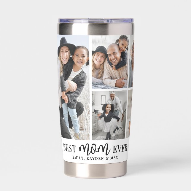 Personalized Best Mom Photo Mother Insulated Tumbler (Front)