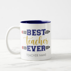 Personalized Best Teacher Ever - Customized Gift Two-Tone Coffee Mug