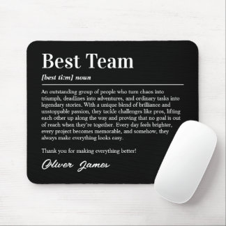 Personalized Best Team Definition Appreciation Mouse Mat