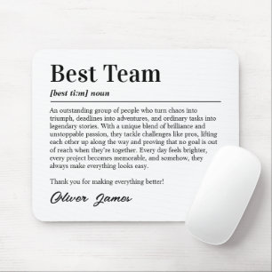 Personalized Best Team Definition Office Thank You Mouse Mat