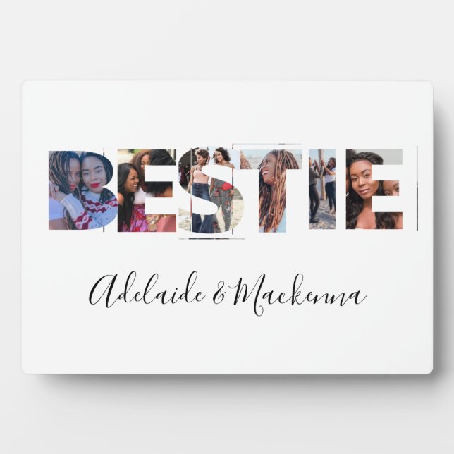 Personalized Bestie BFF Best Friends Photo Collage Plaque (Front)