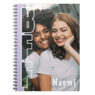 Personalized BFF Photo Illusion Purple Notebook