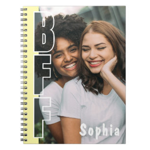 Personalized BFF Photo Illusion Yellow Notebook