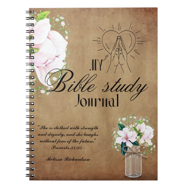 Personalized Bible Study Add Name and Faith Verse  Notebook (Front)