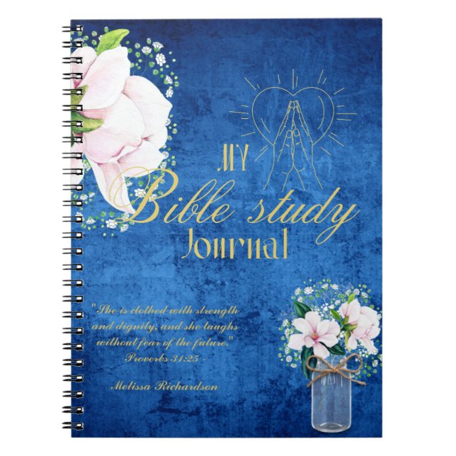 Personalized Bible Study Add Name and Faith Verse  Notebook (Front)