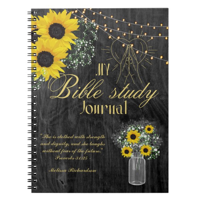 Personalized Bible Study Add Name and Faith Verse  Notebook (Front)