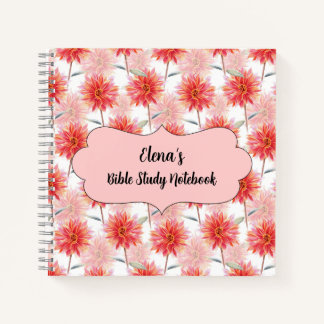 Personalized Bible Study Notebook with Watercolor 