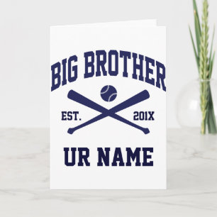 Personalized Big Brother Baseball T Shirt  Card