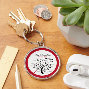 Personalized Big Family Tree (20 names) Key Ring