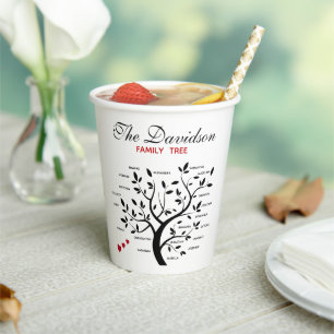 Personalized Big Family Tree (20 names) Paper Cups