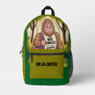 Personalized Bigfoot Big Smiles School Printed Backpack