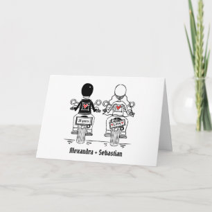 Personalized Biker Motorcycle Wedding Anniversary Card