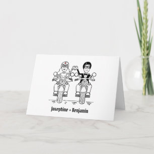 Personalized Biker Motorcycle Wedding Greetings Card