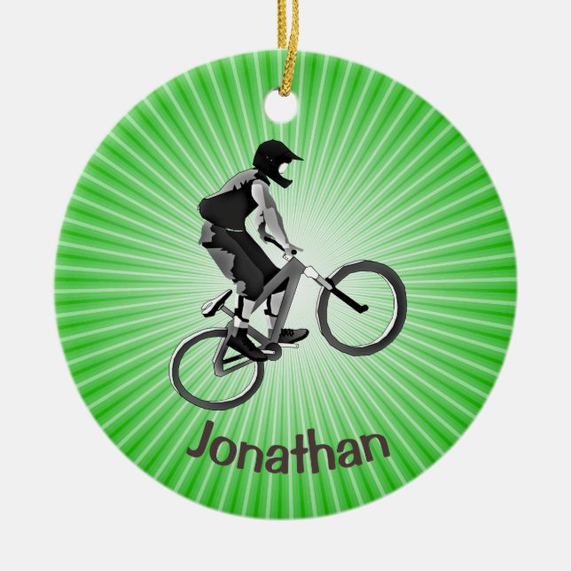 Personalized Biking Ornament (Front)