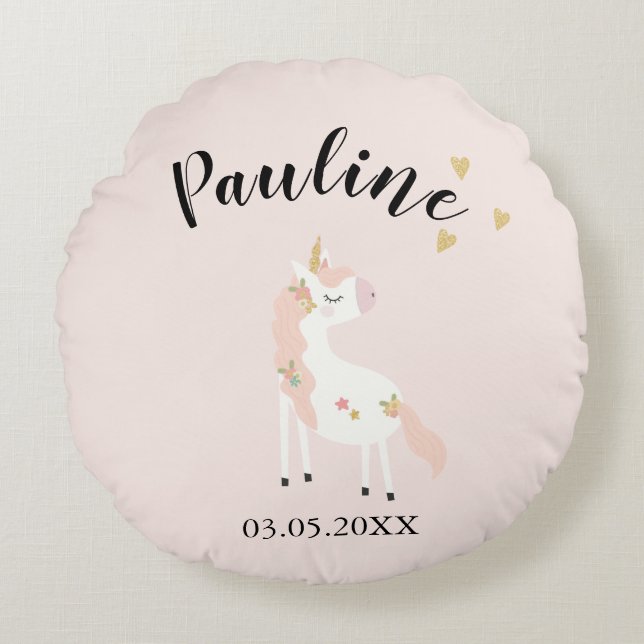 personalized birth round cushion (Front)