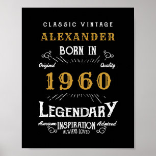 Personalized Birthday 1960 Add Your Name Legendary Poster
