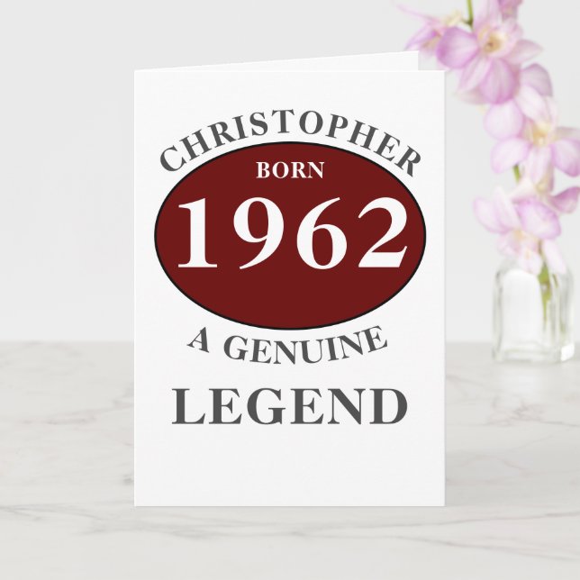 Personalized Birthday Add Name Year Born Monogram Card (Orchid)