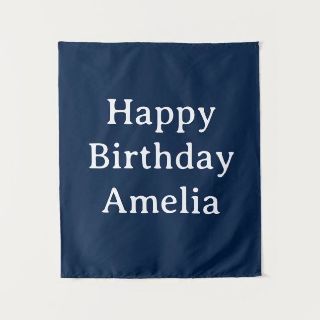 Personalized Birthday Banner Custom Name Flag Wall Tapestry (Front)