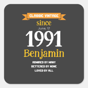 Personalized Birthday Gift Square Sticker