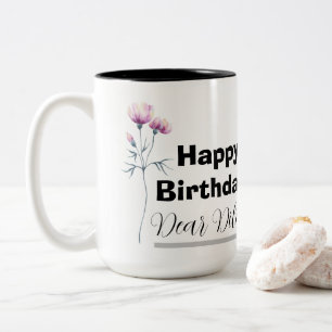 Personalized birthday mug, custom birthday gift Two-Tone coffee mug