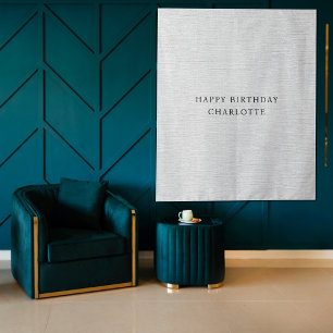 Personalized Birthday Name Flag Fabric Banner Tapestry