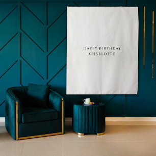 Personalized Birthday Name Flag Fabric Banner Tapestry