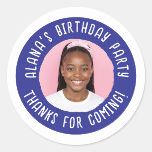 Personalized Birthday Party Thank You Favor Classic Round Sticker