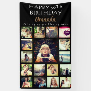 Personalized birthday photo collage banner