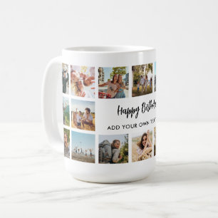 Personalized Birthday Photo Collage Mug