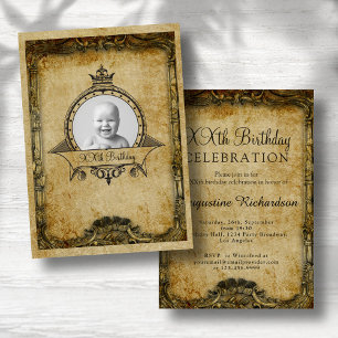 Personalized Birthday Photo Template Retro Vintage