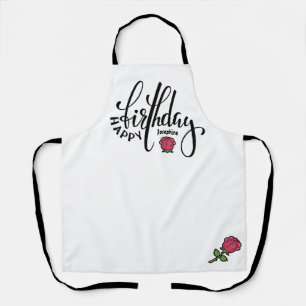 Personalized Birthday Pink Rose Apron
