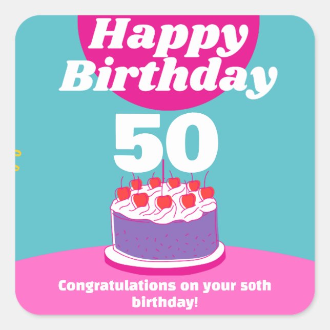 Personalized Birthday   Square Sticker (Front)