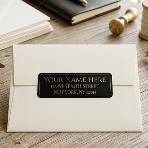 Personalized Black and Gold Name and Address on